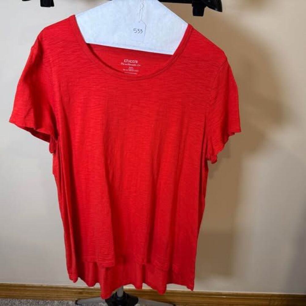 Chico's The Ultimate Tee Red Size 3 (XL)